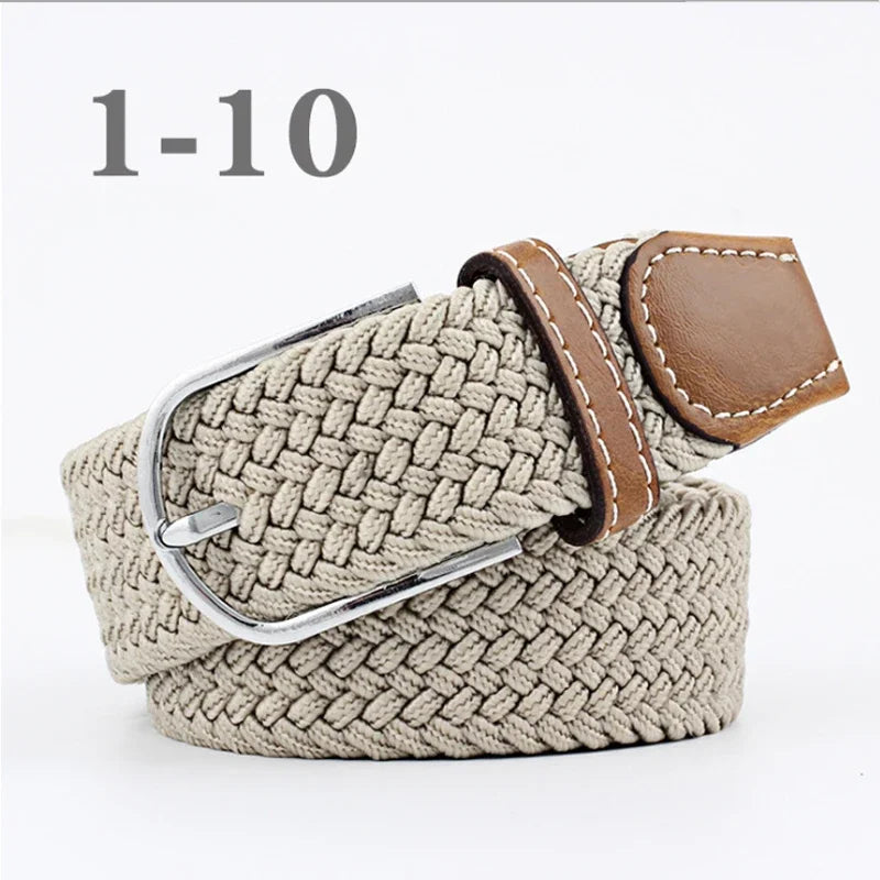 ZLD 60 Colors Female Casual Knitted Pin Buckle Men Belt