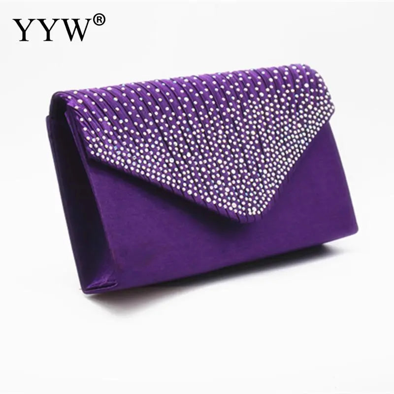 Purple Women Wedding Clutch Handbag Luxury PU Leather Bags Designed Clutch Purse