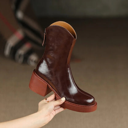 New Autumn Shoes Women Split Leather Platform Shoe HOT SALES Women Boots Round