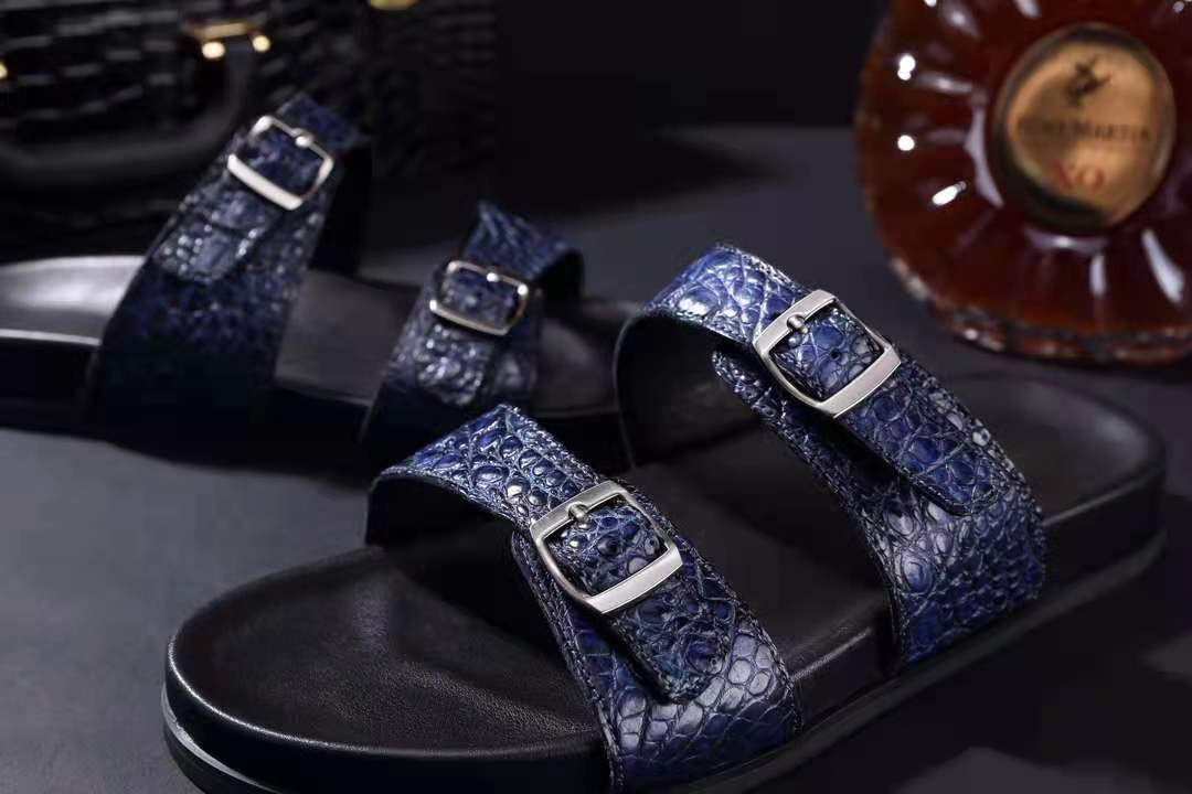 Goodyear Fashion Man Sandals Luxury Crocodile Skin Summer Sandal