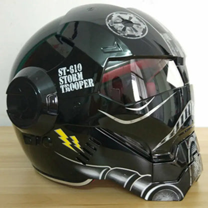 Masei Bright Black Warrior Mens Iron / Men Helmet Motorcycle Helmet Half Helmet