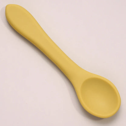 Silicone Spoon Feeding Baby Spoons Toddler Flatware Candy Color Spoon for Kids