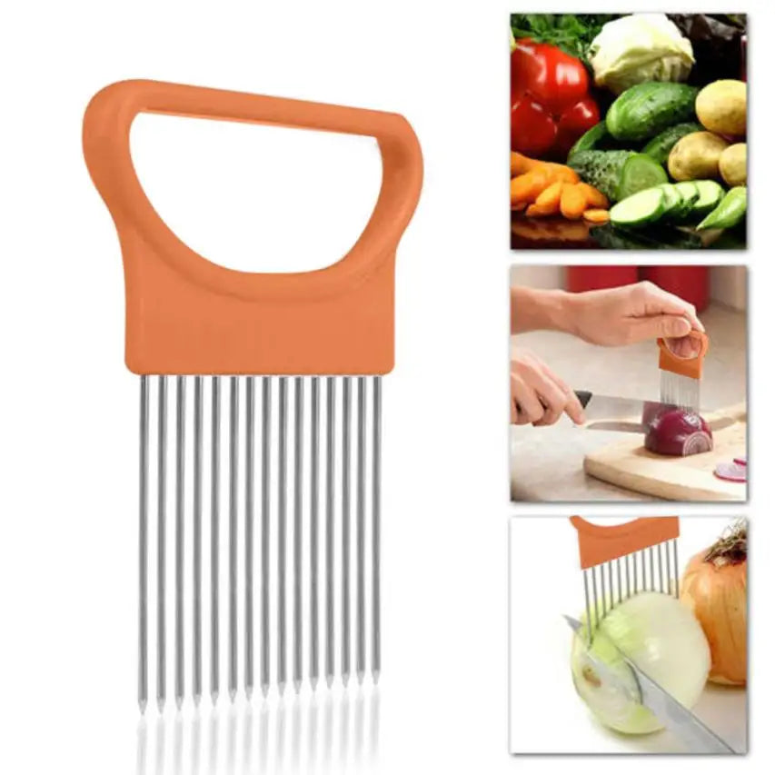 2019 New Kitchen Gadgets Onion Slicer Tomato Vegetables Safe Fork Vegetables