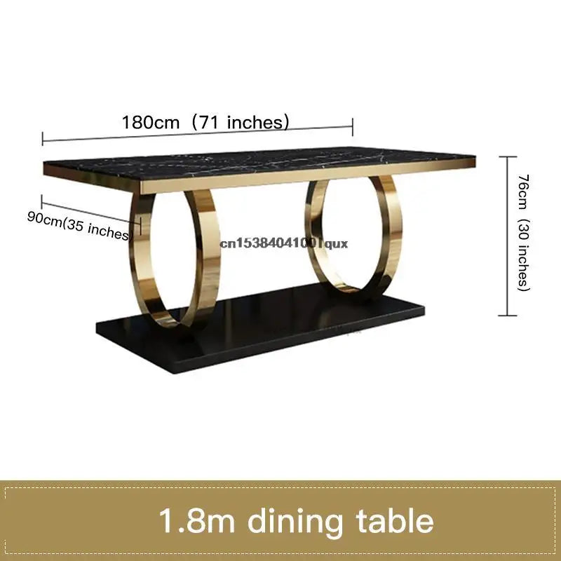 Home Furniture Marble Tabletop Dining Table and Chairs Sets Rectangle Table