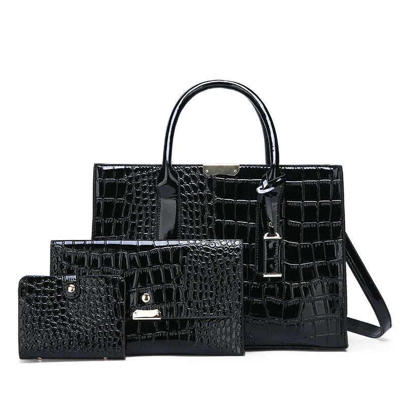 Luxury Womens Bags Designer Crocodile Pattern Shoulder Bag PU Leather