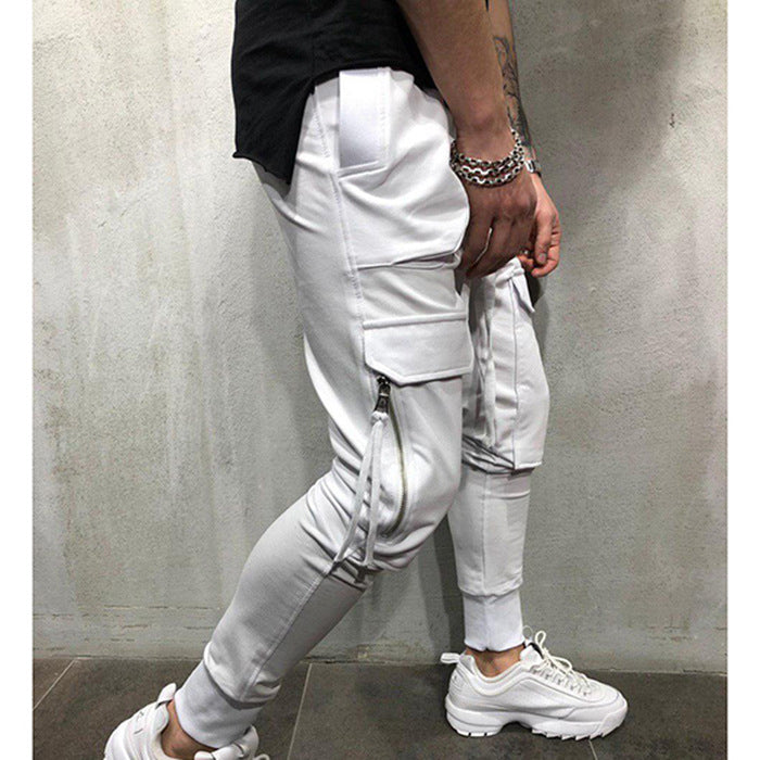 QC Custom High Quality Plain Skinny Cargo Joggers Pants Drawstring Oversized