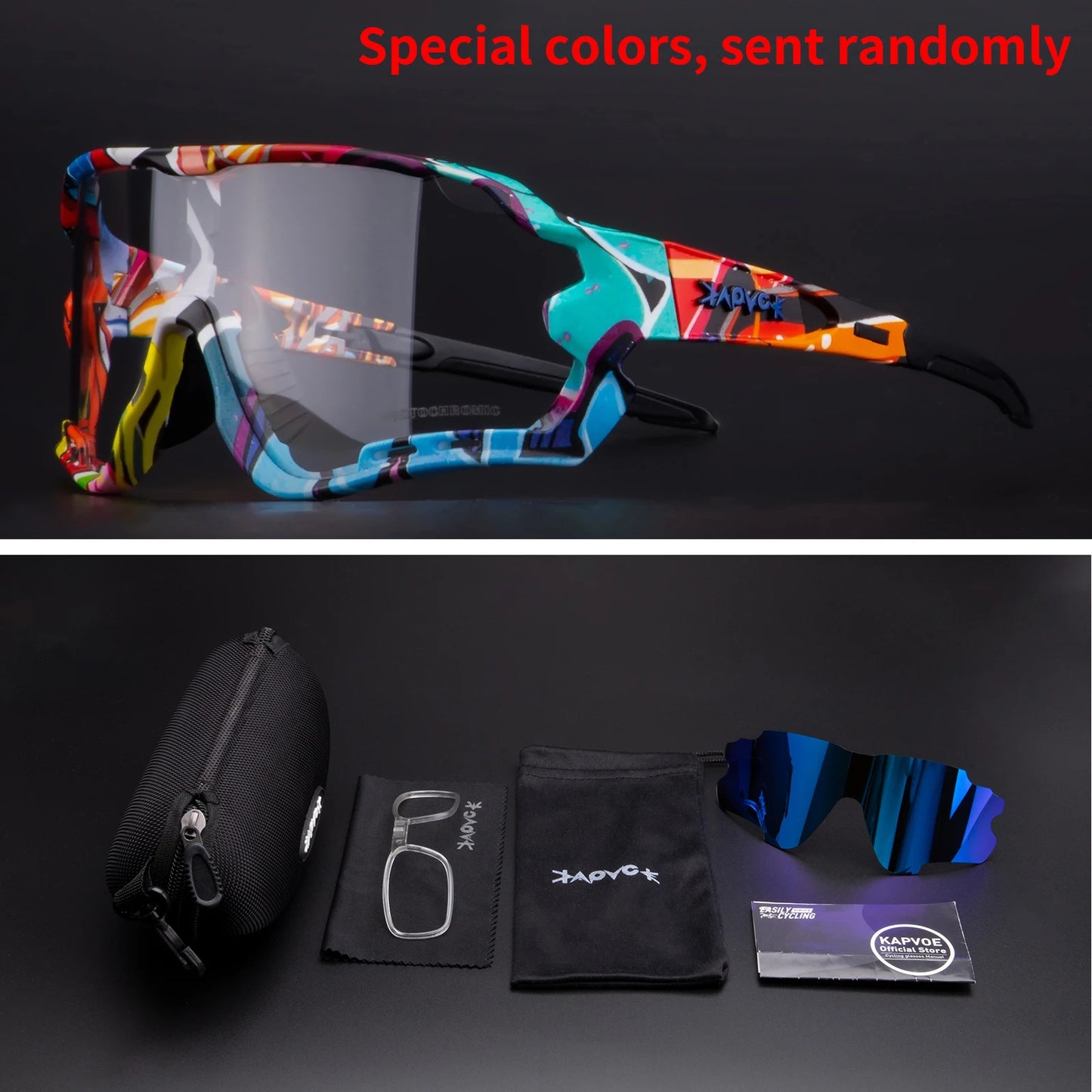 Cycling Glasses Men Sunglasses Bicycle Polaroid Photochromic 5 Lens Goggles