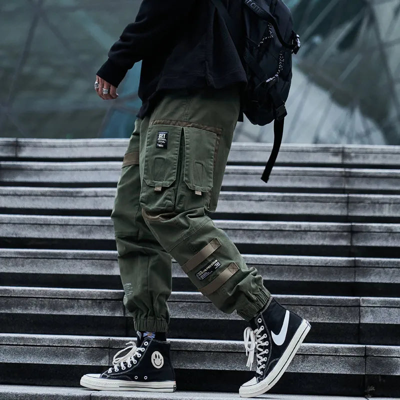 CHAIFENKO Hip Hop Cargo Pants Men Fashion Harajuku Black Harem Pant