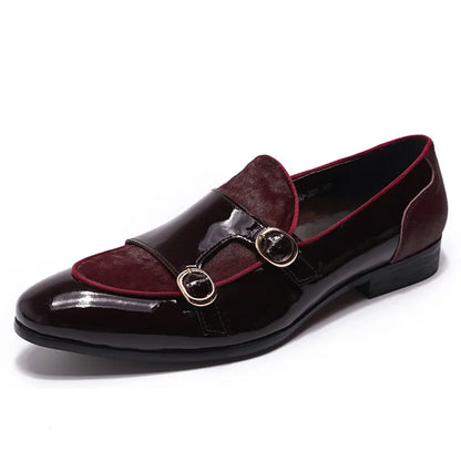 FELIX CHU Mens Wedding Loafers Gentlemen Party Dress Shoes Patent Leather With