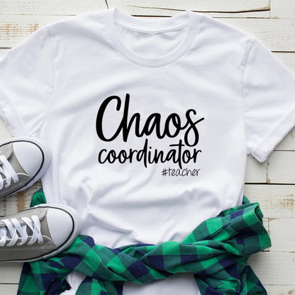 Chaos Coordinator Teacher T Shirt Women Short Sleeve Funny T Shirts Cotton Lady