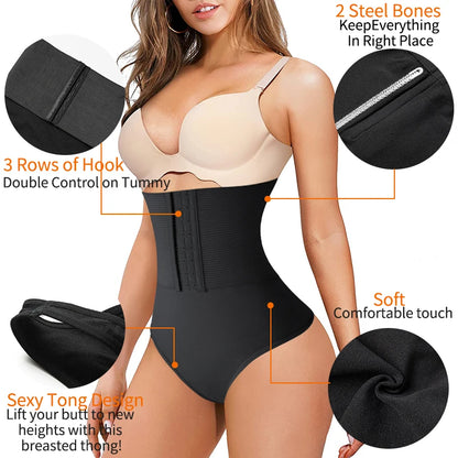 Women Waist Cincher Girdle Tummy Control Thong Panties Slimmer High Waist Body