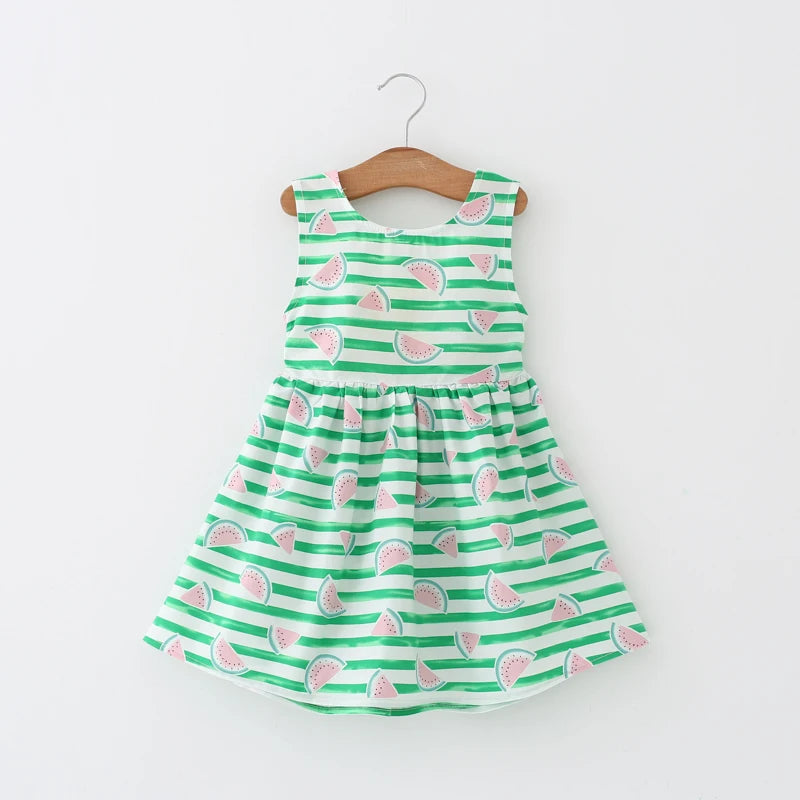 Girls Summer Clothing,Girl Stripe Dress Kids Watermelon Dress Back