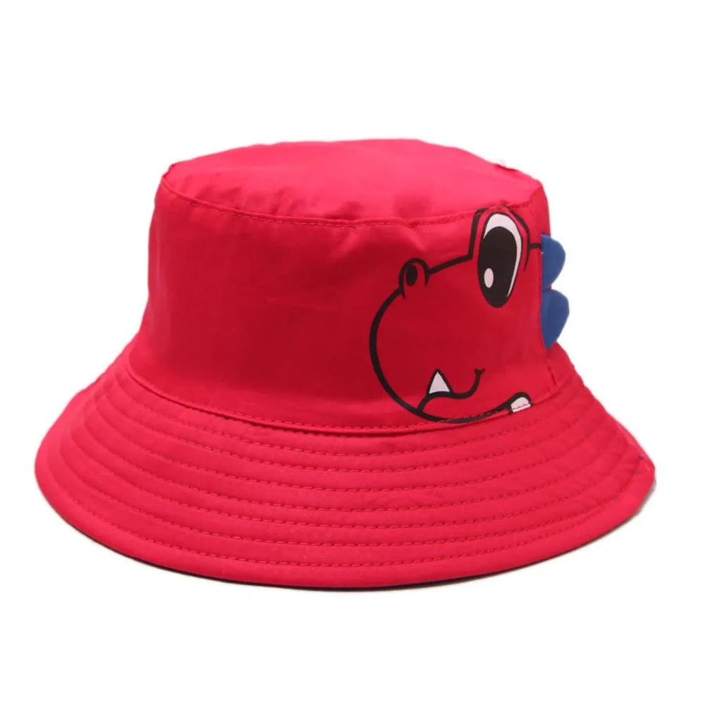 Summer Baby Kids Sun Hat Cartoon Dinosaur Bucket Hats Children Boys