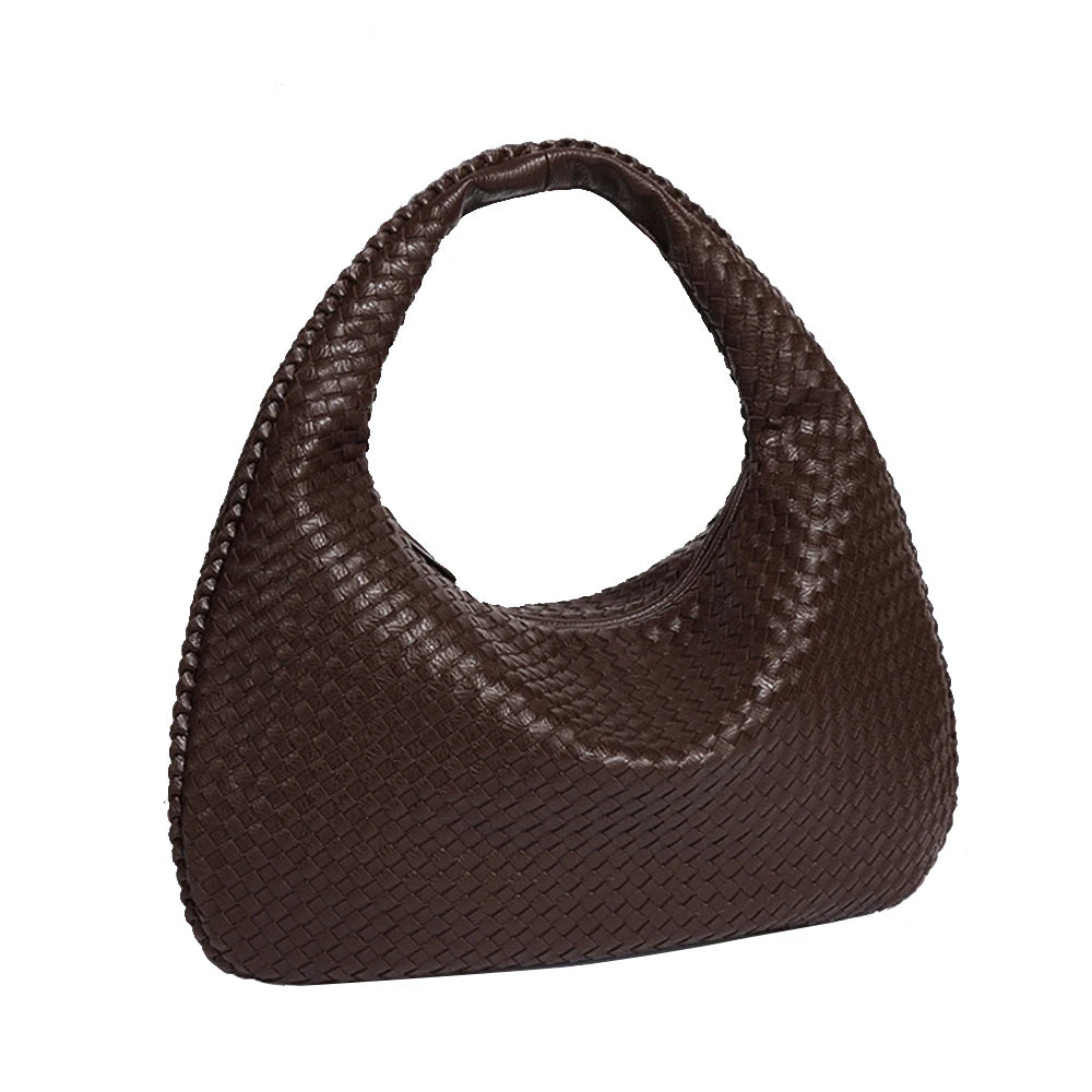 Dropshipping Woven Bag Vegan Leather Hobo Handbags for Women Top-Handle