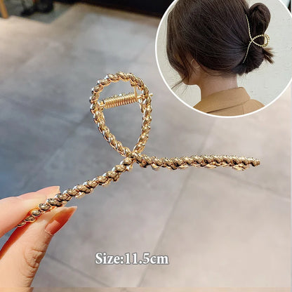 Women Geometric Hair Claw Girls Clamps Fashion Metal Hair Crab Cross