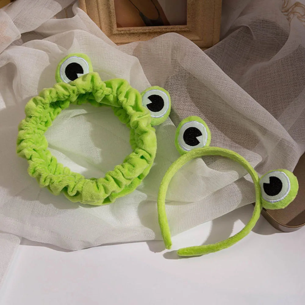 Funny Frog Makeup Headband Wide-Brimmed Elastic Hairbands Cute Girls Hair Bands