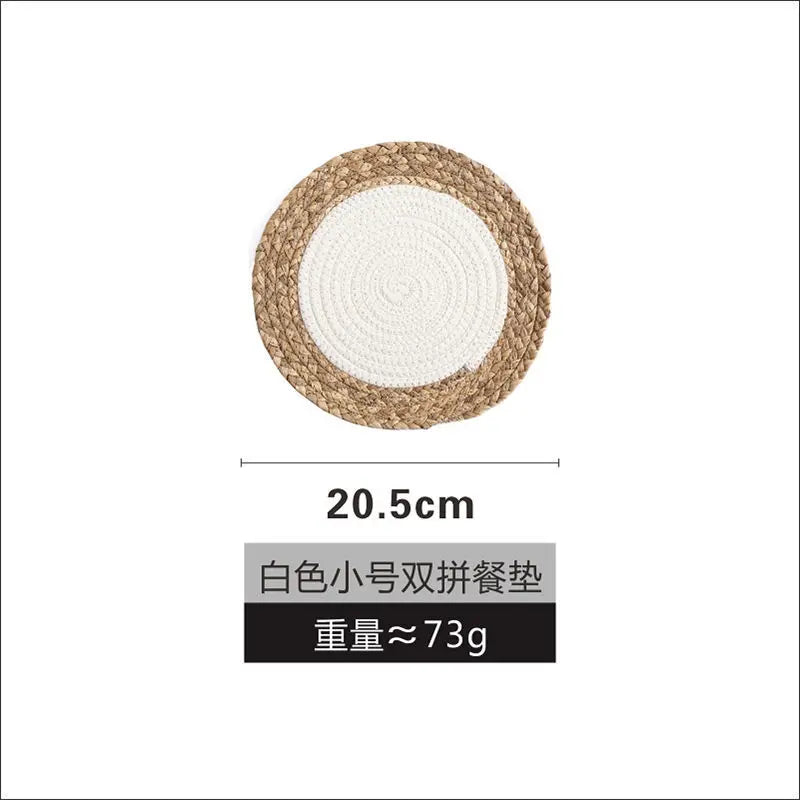 Japanese Style Table Mat Hand Woven Heat Insulation Mat Household Western Food