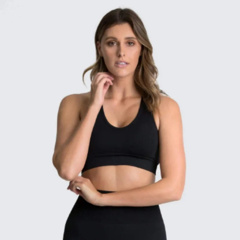 Women's Cropped Top Bra Nylon Sports Bra