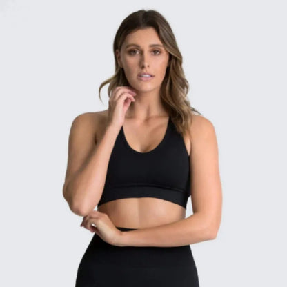 Women's Cropped Top Bra Nylon Sports Bra