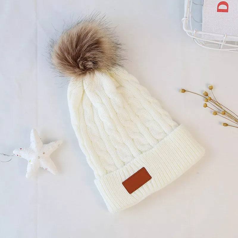 Baby Boy Hat Cute Pompom Baby Cap Beanie Autumn Winter Warm Knitted Children