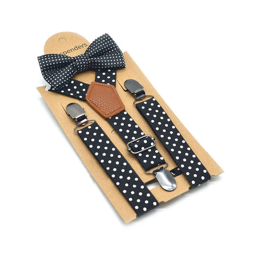 Elastic Boys Girls Suspender Bowties Set for Children Wedding Bowties