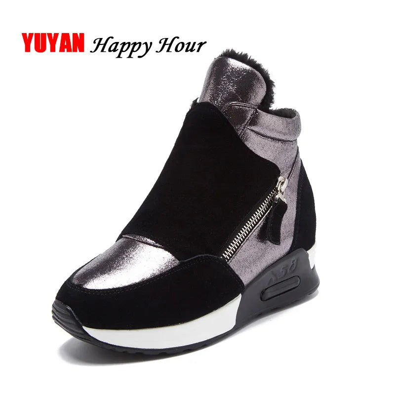 Warm Shoes Suede Leather Boots Women Winter Shoes Fashion Ins Women Sneakers