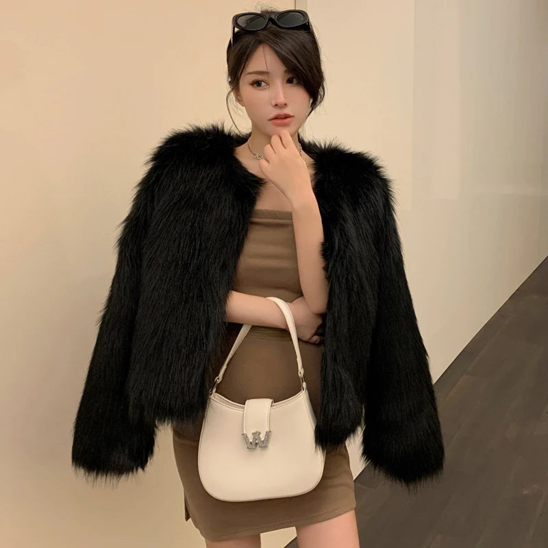 2024 Winter Warm Lady Faux Fur Jackets