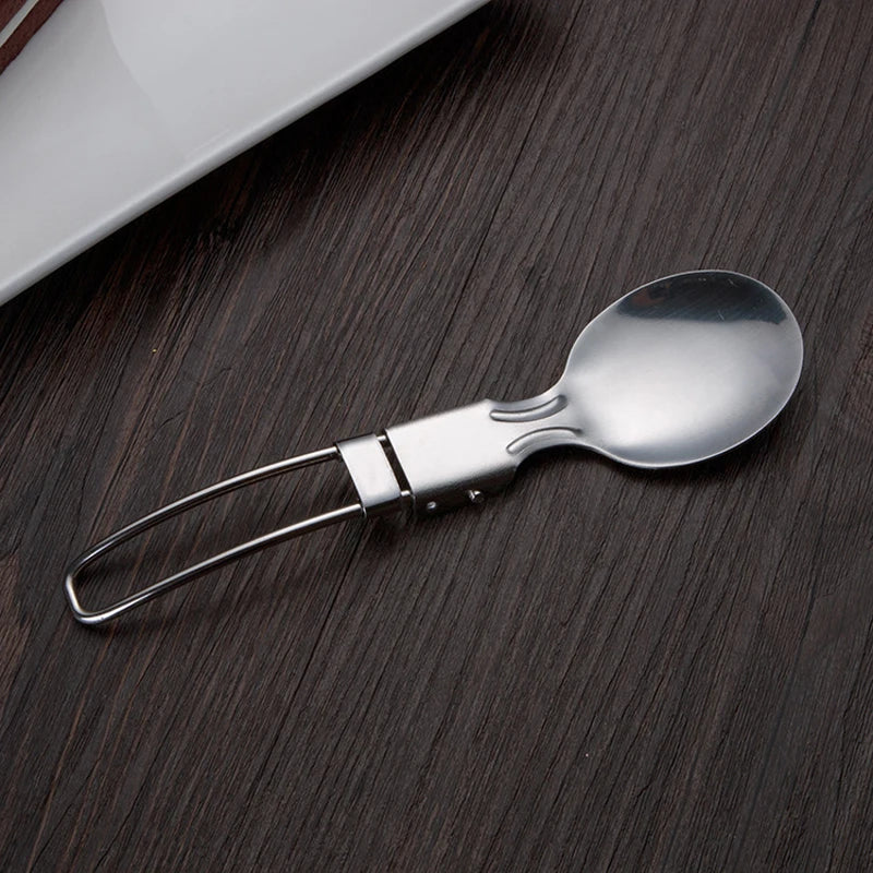 Outdoor Camping Picnic Stainless Steel Spoon Tableware Camp Titanium Spork