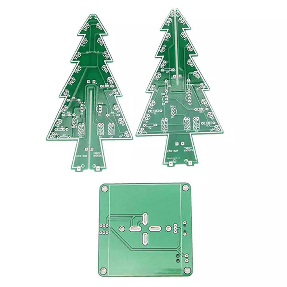 3D Christmas Tree DIY Kits 7 Color Light Flash LED Circuit Christmas Trees Xmas