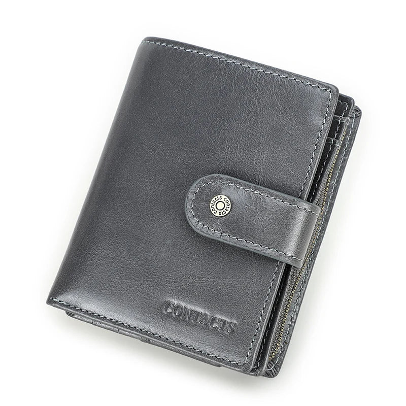 CONTACT'S Genuine Leather RFID Vintage Wallet Men