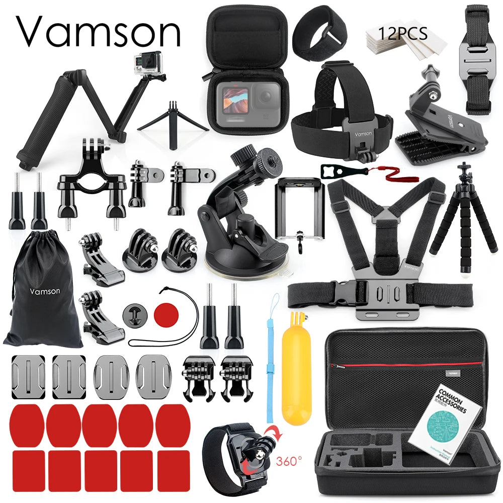 Vamson for Gopro Accessories Set for Go Pro Hero 11 10 9 8 7 6 5 Kit Selfie