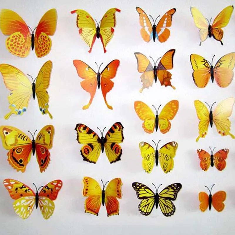 12Pcs Waterproof Wall Stickers Butterfly Wall Decals for Kids Room Wall Sticker