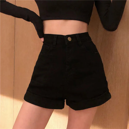 Shorts Women Summer Korean Chic Retro High Waist Slim Womens shorts