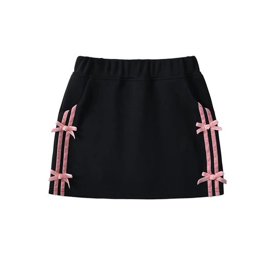 Wholesale Summer Boutique 2024 Popular Sweety Cute Bows Girls Mini Skirt