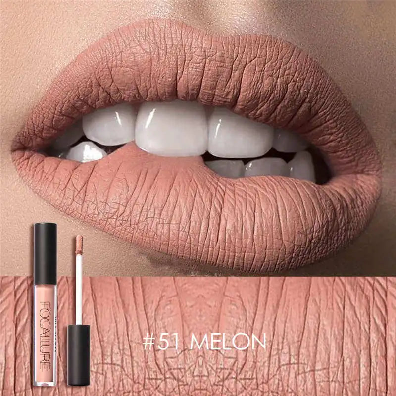 FOCALLURE Waterproof Matte Liquid Lipstick Long-Lasting Lip Tint Nude Lipgloss