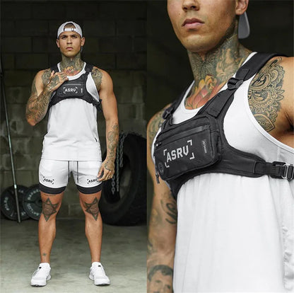 Sport Chest Rig Vest Gym Training Waist Pack Hip Hop Streetwear Phone Holder