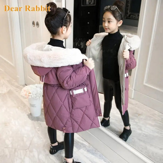 2023 New Brand Children Girl Jacket Thick Long Winter Warm Coat Fashion