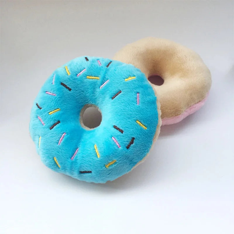 Soft Dog Donuts Plush Pet Dog Toys for Dogs Chew To