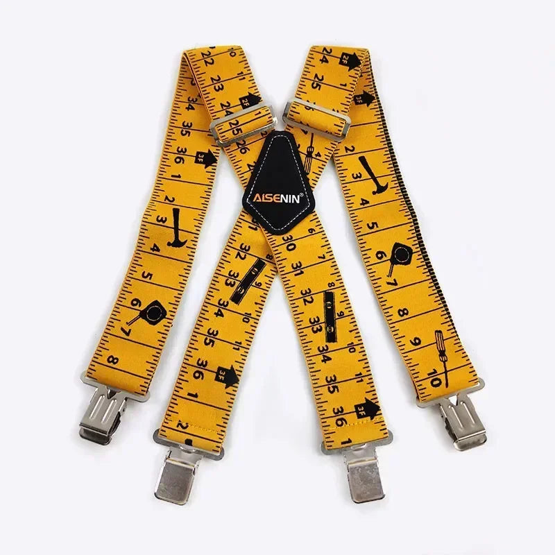 1Pc 5*120cm Men's Adult X-Type 4 Clips High Elastic Suspender Adjustable Heavy