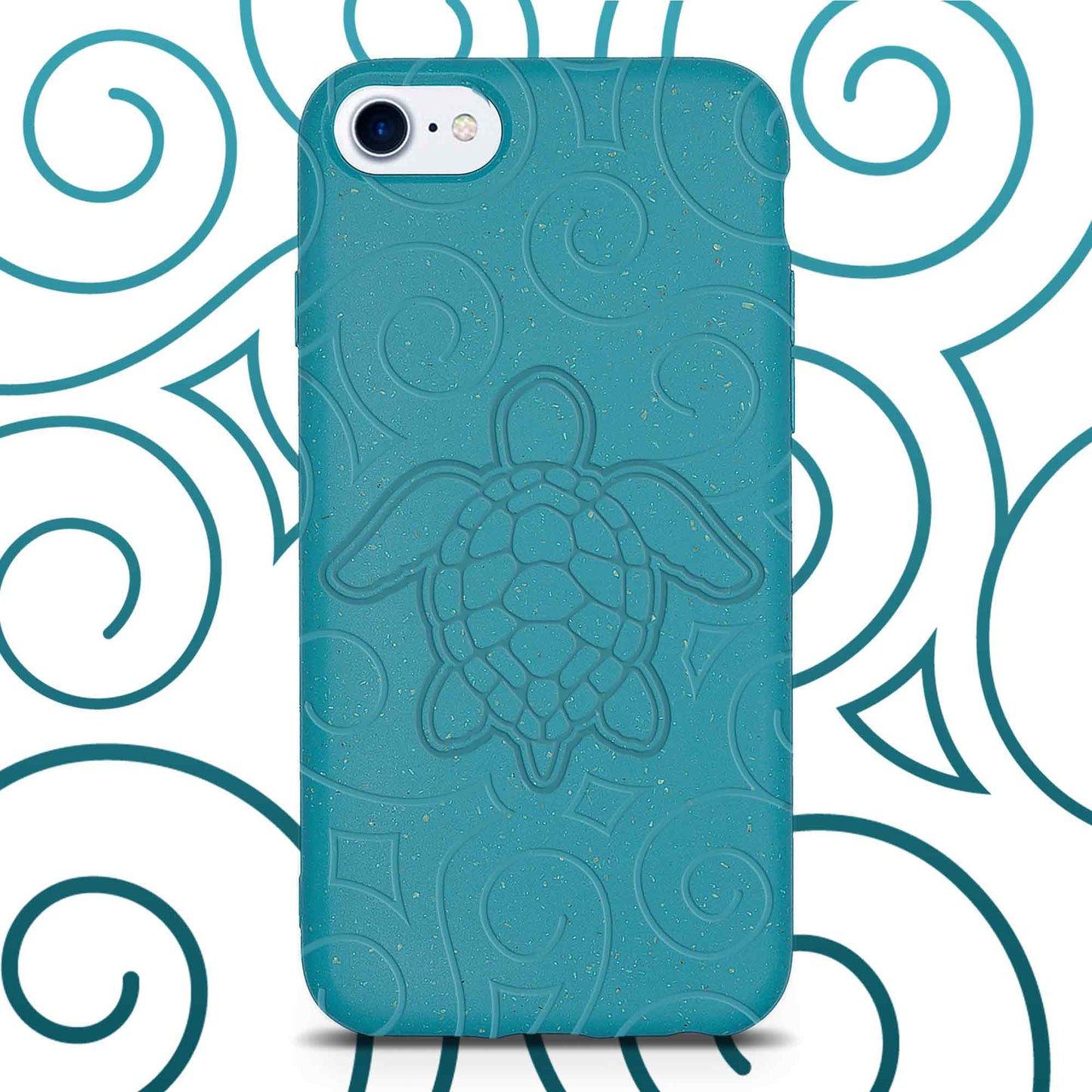 Ocean Turtle -  Biodegradable Phone Case - Ocean Blue and Black