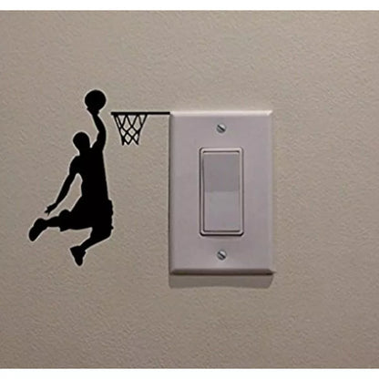 Cartoon Basketball Player Dunk Wall Sticker for Home Decorative