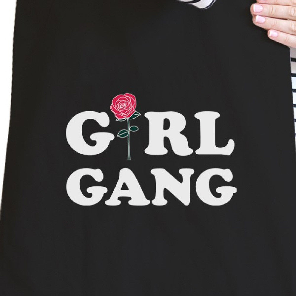 Girl Gang Rose Black Canvas Bag Gift Ideas for Girls Tote Bags