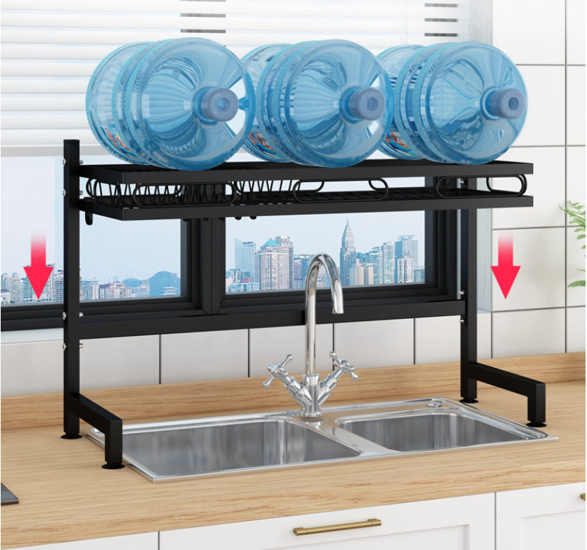 85cm Stainless Steel Storage Holder With Black Coating Kitchen Organizer Storage