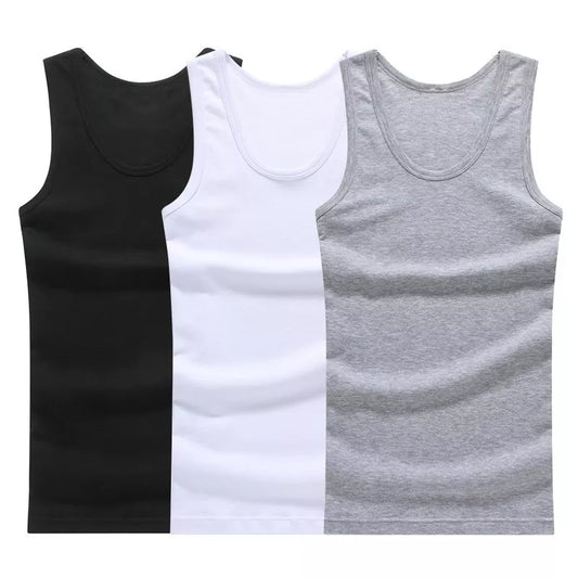 Hot Sale 3pcs / 100% Cotton Mens Sleeveless Tank Top Muscle Vest Undershirts