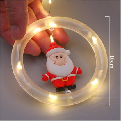 LED String Lights With Santa Claus Snowman Christmas Tree Elk Xmas Hat Hanging