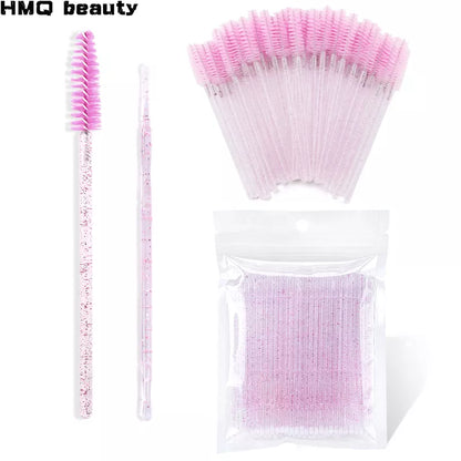 Eyelash Brushes 100pcs Eyebrow Tools Crystal Microbrush for Eyelashes Mascara