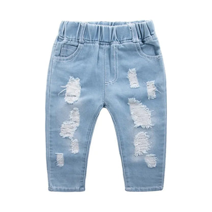 CROAL CHERIE Fashion Children Ripped Jeans Boys Jeans Girls Jeans Denim Pant