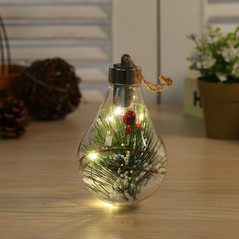 PET Lighted Clear Plastic Christmas Ball Led for Christmas Tree Decor