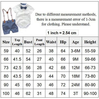 Newborn Baby Boy Bow Formal Romper Clothes Suits Gentleman Party Suit Soft