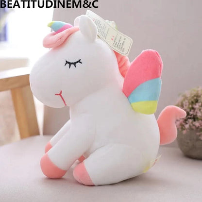 1Pcs 25cm Fat Rainbow Style Unicorn Plush Toy Animal Stuffed Toys